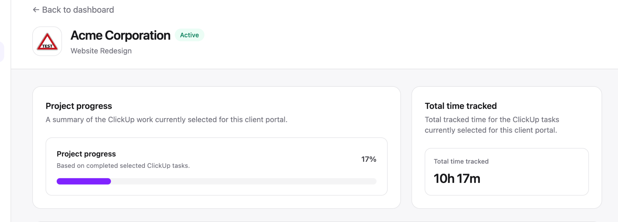 ClientDoq dashboard